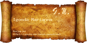 Igonda Marianna névjegykártya